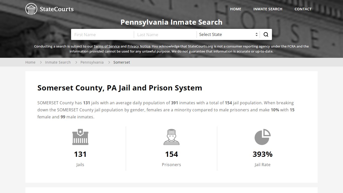 Somerset County, PA Inmate Search - StateCourts