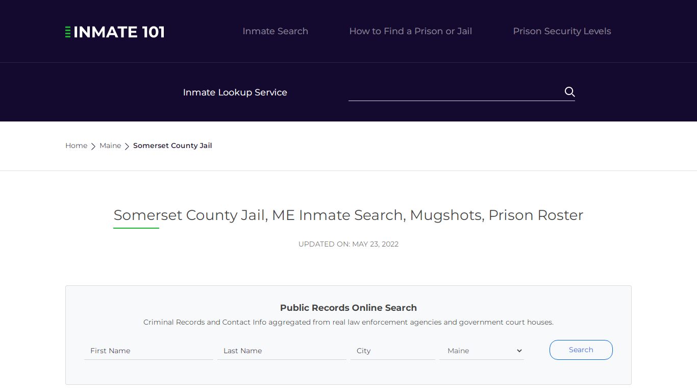 Somerset County Jail, ME Inmate Search, Mugshots, Prison ...