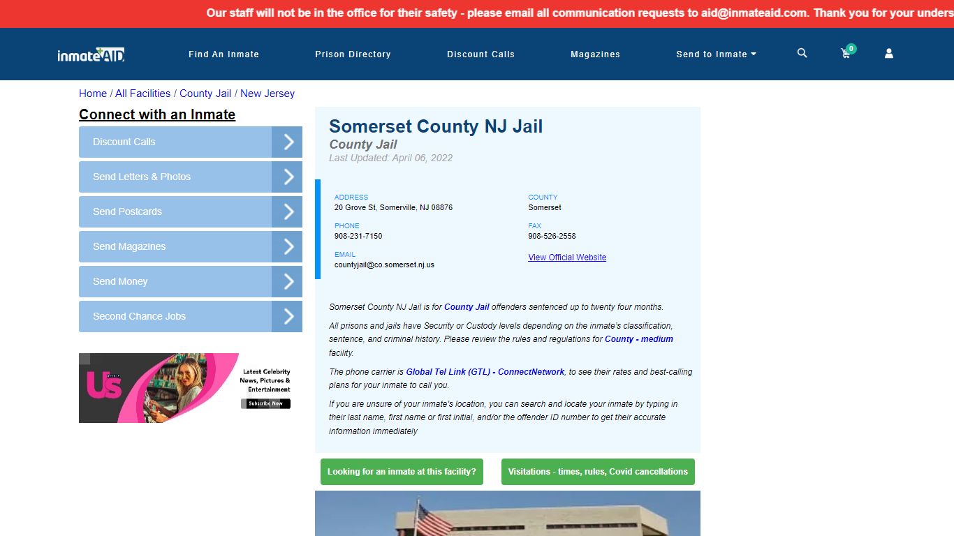 Somerset County NJ Jail - Inmate Locator - Somerville, NJ